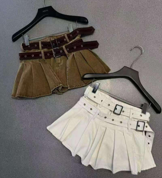 Step Denim Skirt