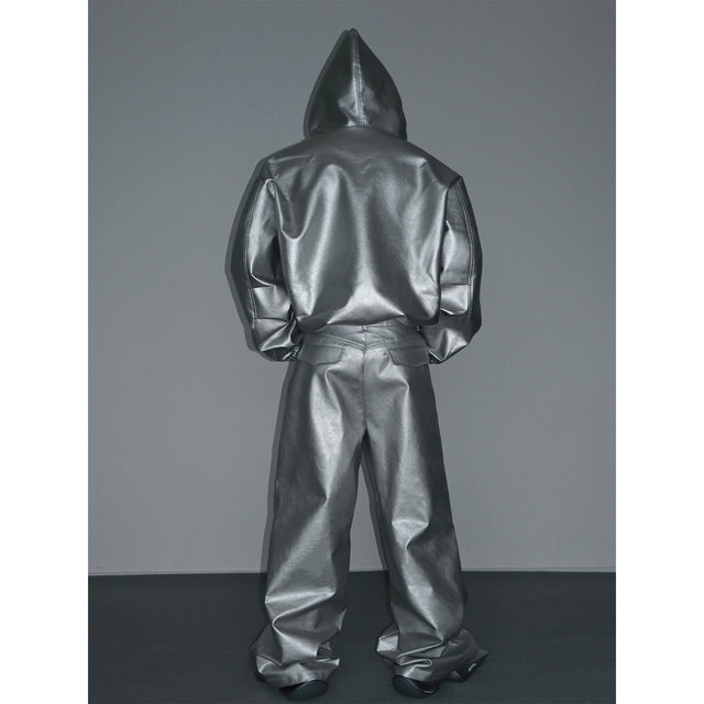 Dab Silver Leather Pant