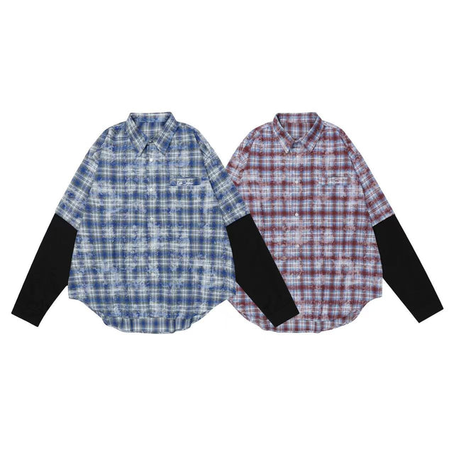 Plaid Double Sleeve Shirt