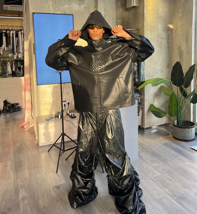 Ally Hood Leather Jacket