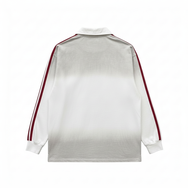 Back view of polo shirt with bottom gray shade