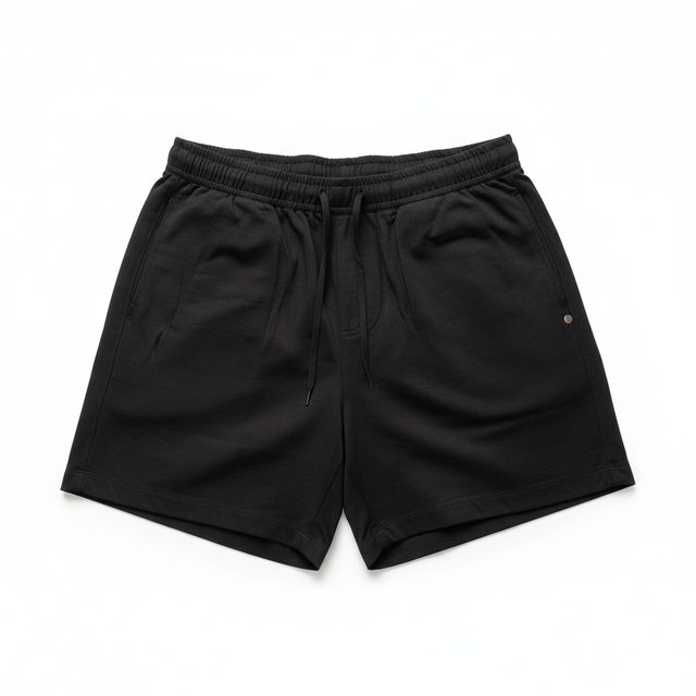 Black athletic shorts professional hero shot