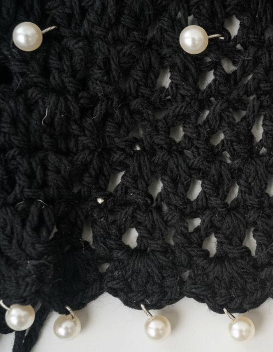 Black Crochet Hat - Close-Up Detail
