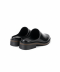Black Leather Slip-On Shoes - Back View