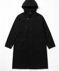 Black utility coat front - wrinkle-free