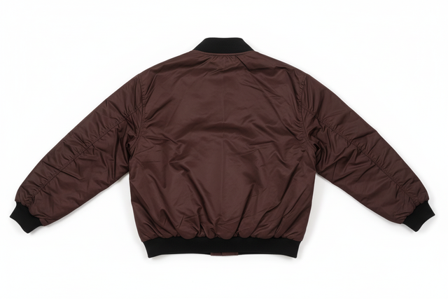 Brown Bomber Jacket Back View