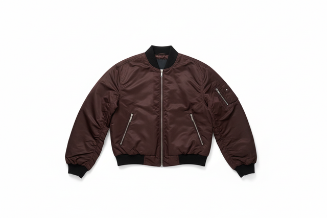 Brown Bomber Jacket Front View