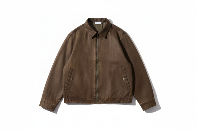 Brown Leather Jacket Front View