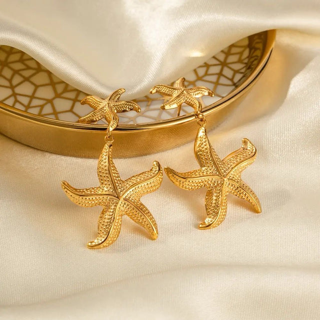 Star Fish Gold Earring