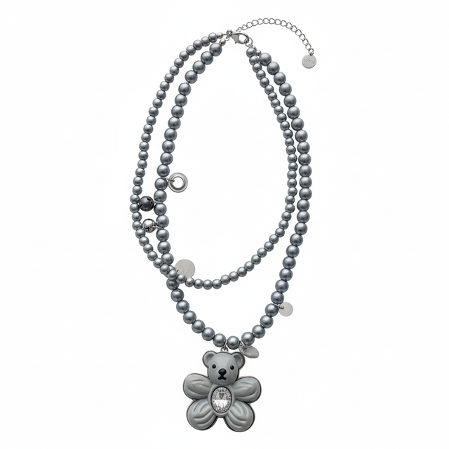 Grey Ted Bead Neckpiece by CRUX