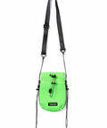 Full view of neon green crossbody bag