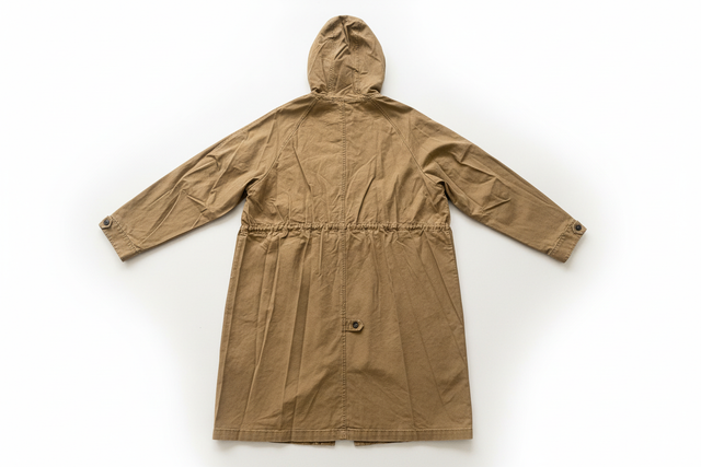 Light Khaki Utility Coat Back View