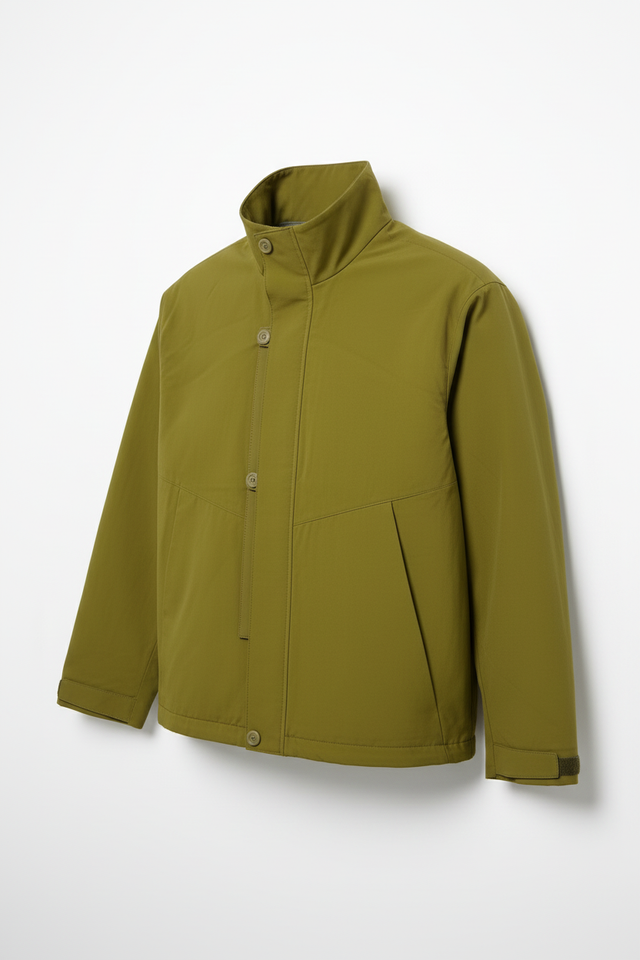 Olive cargo jacket - angled view