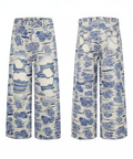 Professional e-commerce hero shot of floral patterned pants