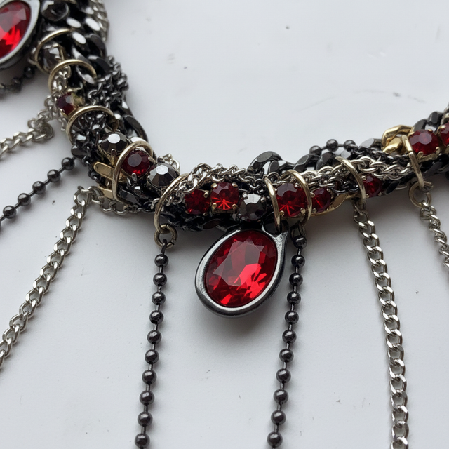 Red Gem cuban Neckpiece by CRUX