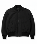Refined Black Bomber Jacket - Front