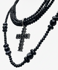Black Beaded Cross Neckpiece by CRUX