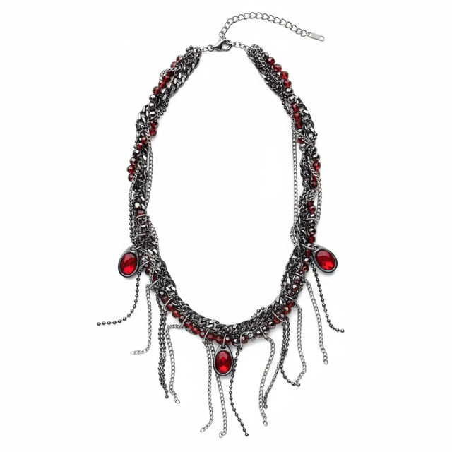 Red Gem cuban Neckpiece by CRUX