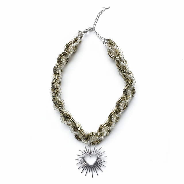 Spoke Heart Twist Neckpiece by CRUX