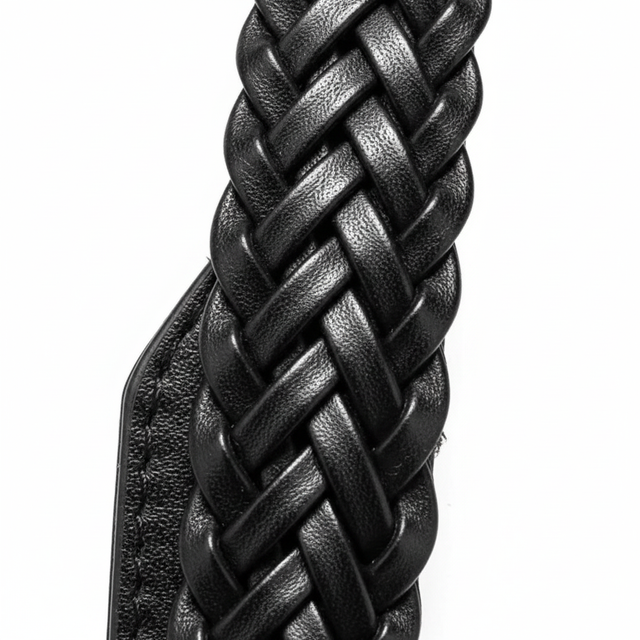 Woven Cuban Leather Belt by CRUX