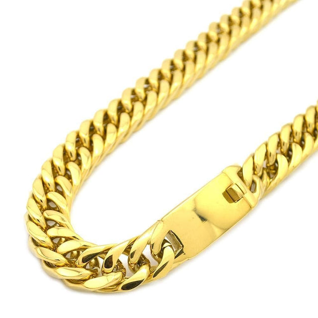 10MM DOUBLE-CROSS GOLD CLIP CHAIN