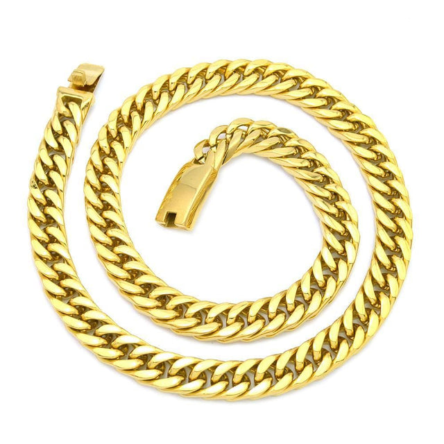 10MM DOUBLE-CROSS GOLD CLIP CHAIN