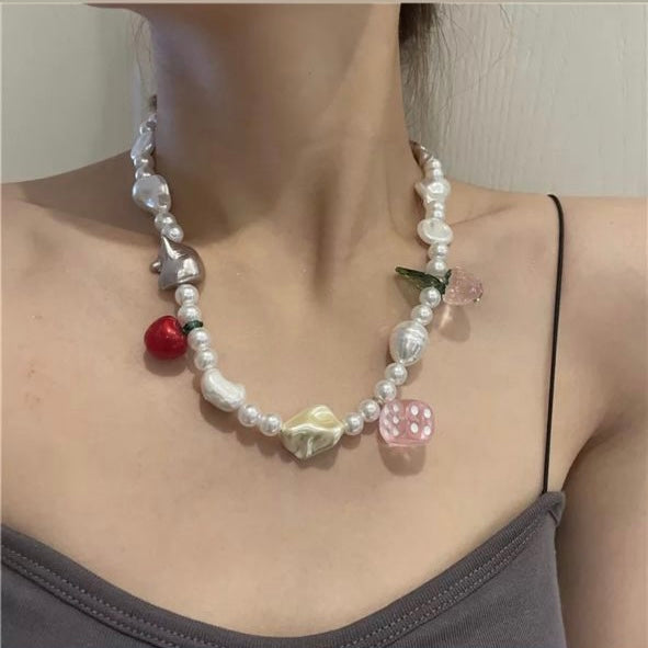 FRUIT DICE PEARL NECKPIECE