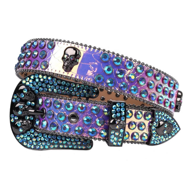 SKULL RHINESTONE BELT