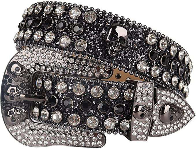 SKULL RHINESTONE BELT