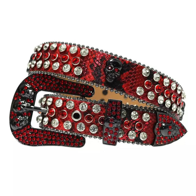 SKULL RHINESTONE BELT