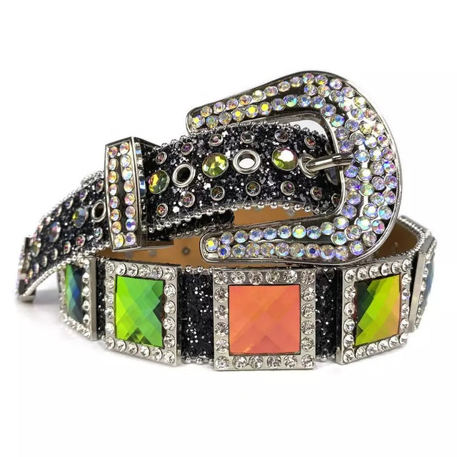 SQUARED RHINESTONE BELT