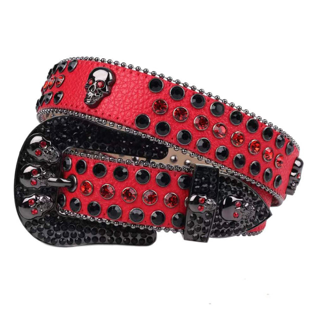 SKULL RHINESTONE BELT