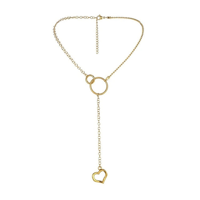 HEART DROP GOLD NECKLACE